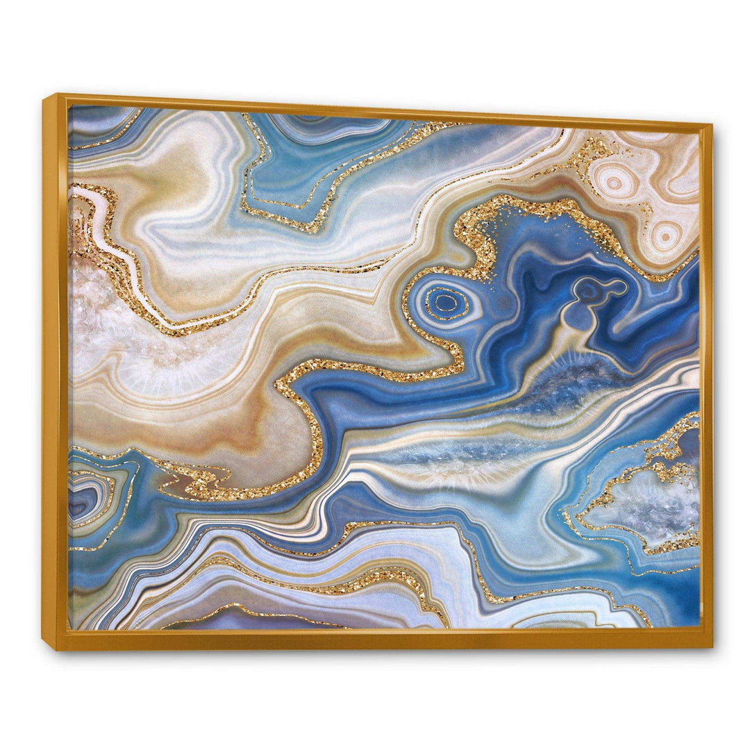 Ocean Blue Golden Jasper Agate II - Modern Wall Art Prints