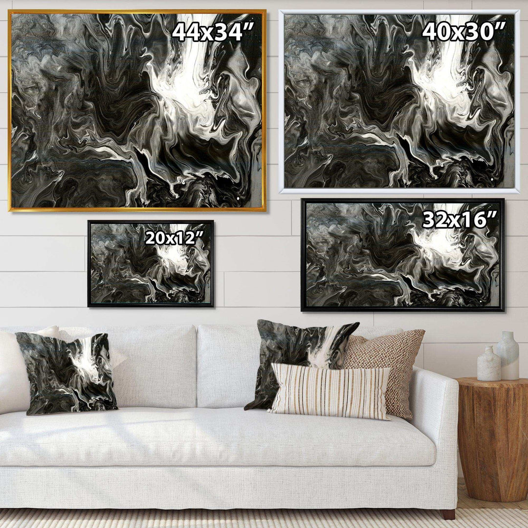 White, grey and White Hand Painted Marble Acrylic IV - Wall Art Prints