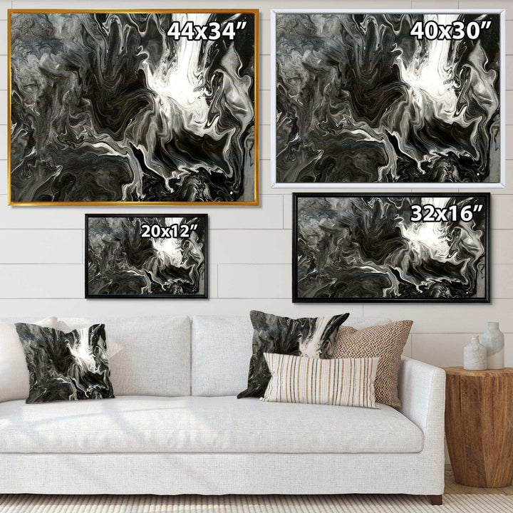 White, grey and White Hand Painted Marble Acrylic IV - Wall Art Prints
