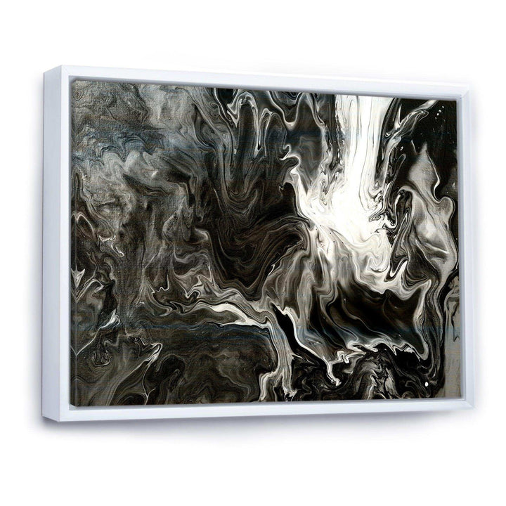 White, grey and White Hand Painted Marble Acrylic IV - Wall Art Prints