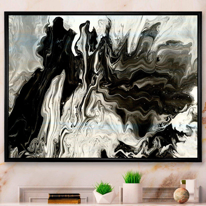 White, grey and White Marble Acrylic IX - Modern Living Room Wall Decor