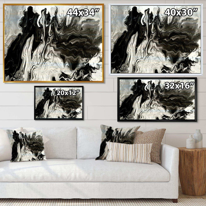 White, grey and White Marble Acrylic IX - Modern Living Room Wall Decor