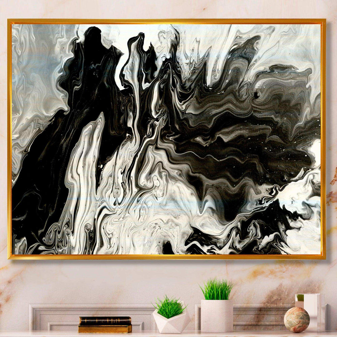 White, grey and White Marble Acrylic IX - Modern Living Room Wall Decor