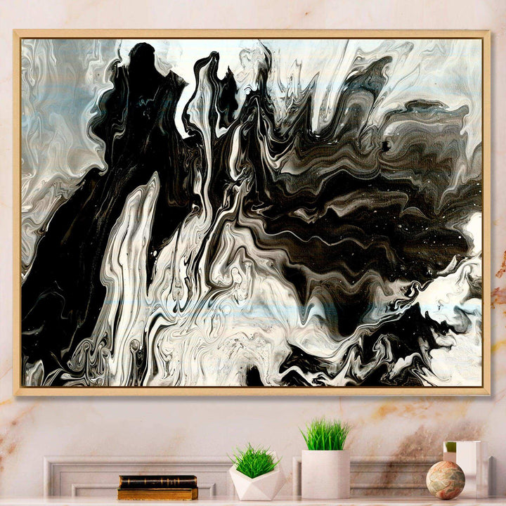 White, grey and White Marble Acrylic IX - Modern Living Room Wall Decor