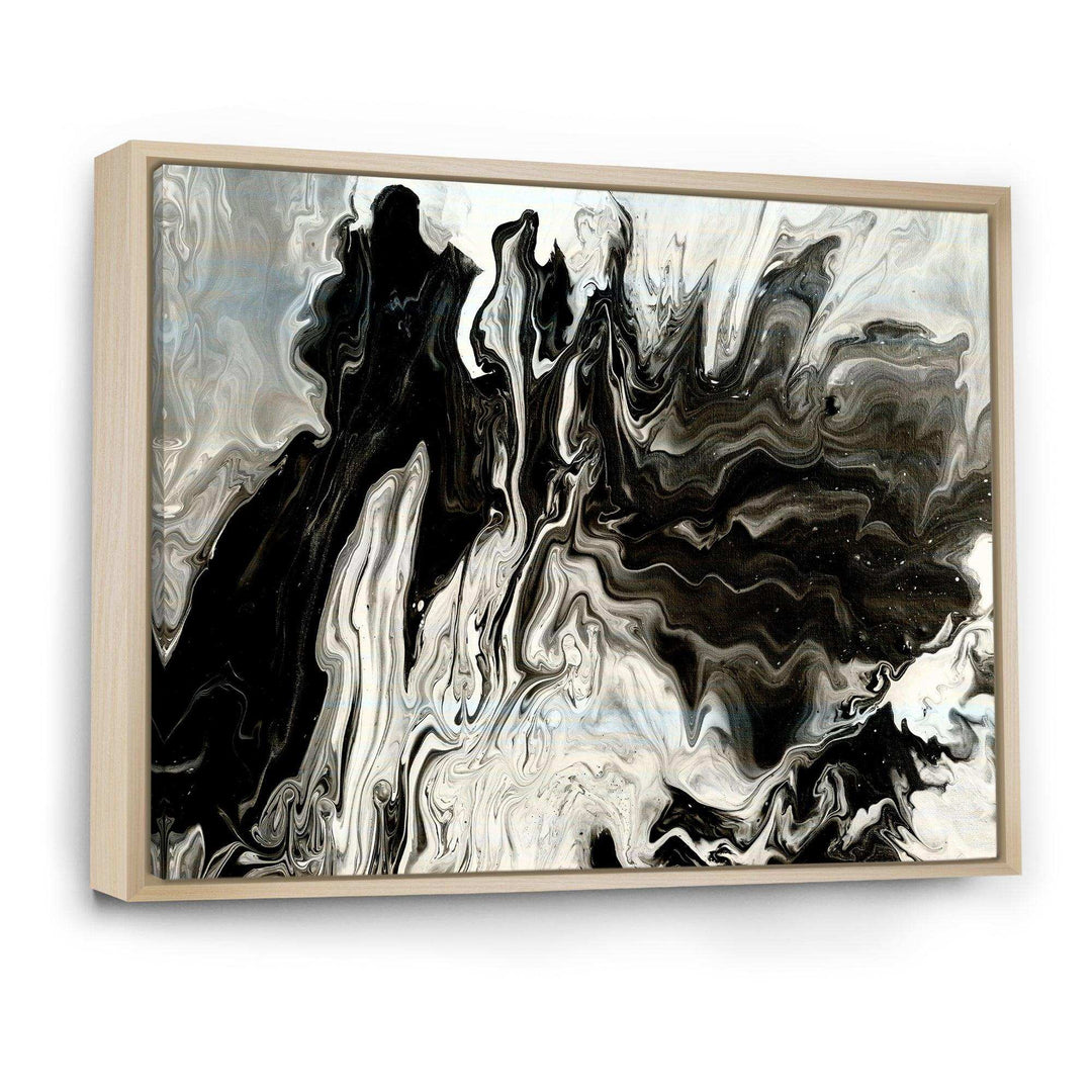 White, grey and White Marble Acrylic IX - Modern Living Room Wall Decor