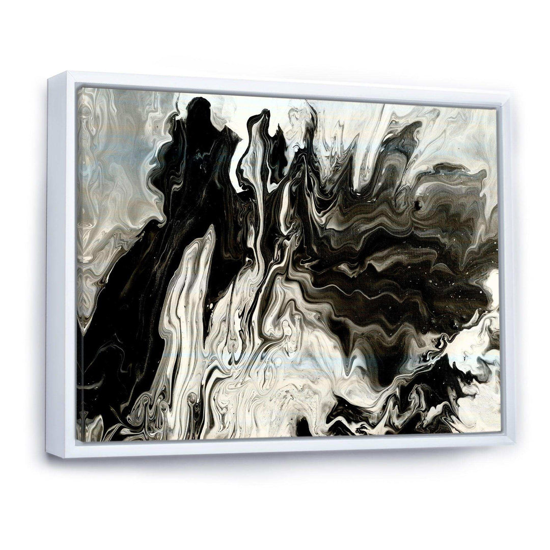 White, grey and White Marble Acrylic IX - Modern Living Room Wall Decor