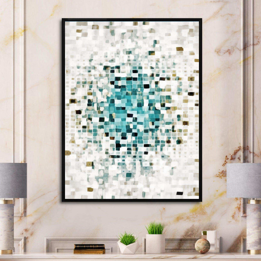 Geometric Blue Spots II - Canvas Wall Art