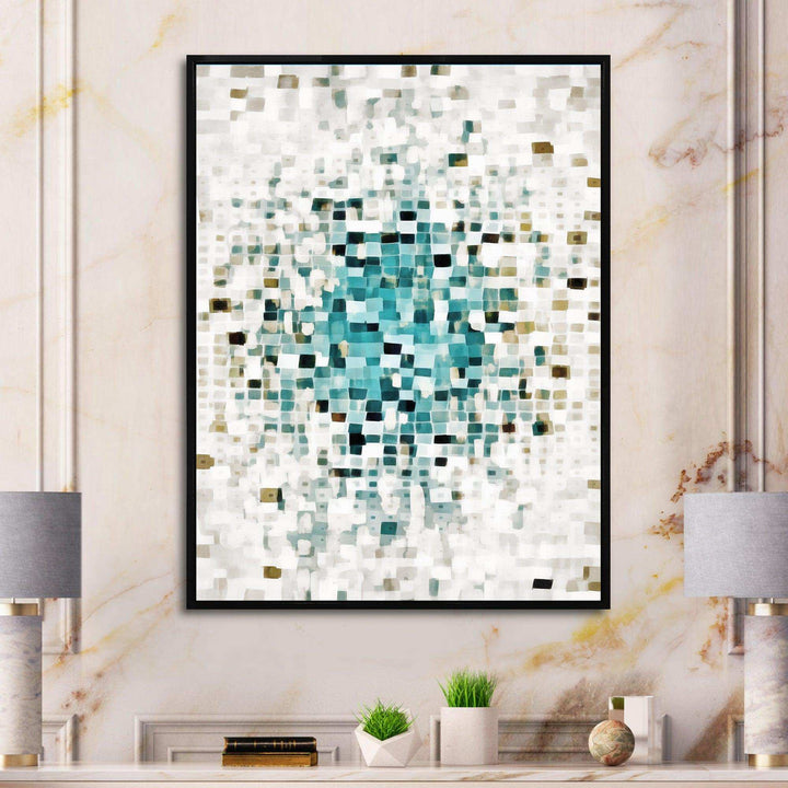 Geometric Blue Spots II - Canvas Wall Art