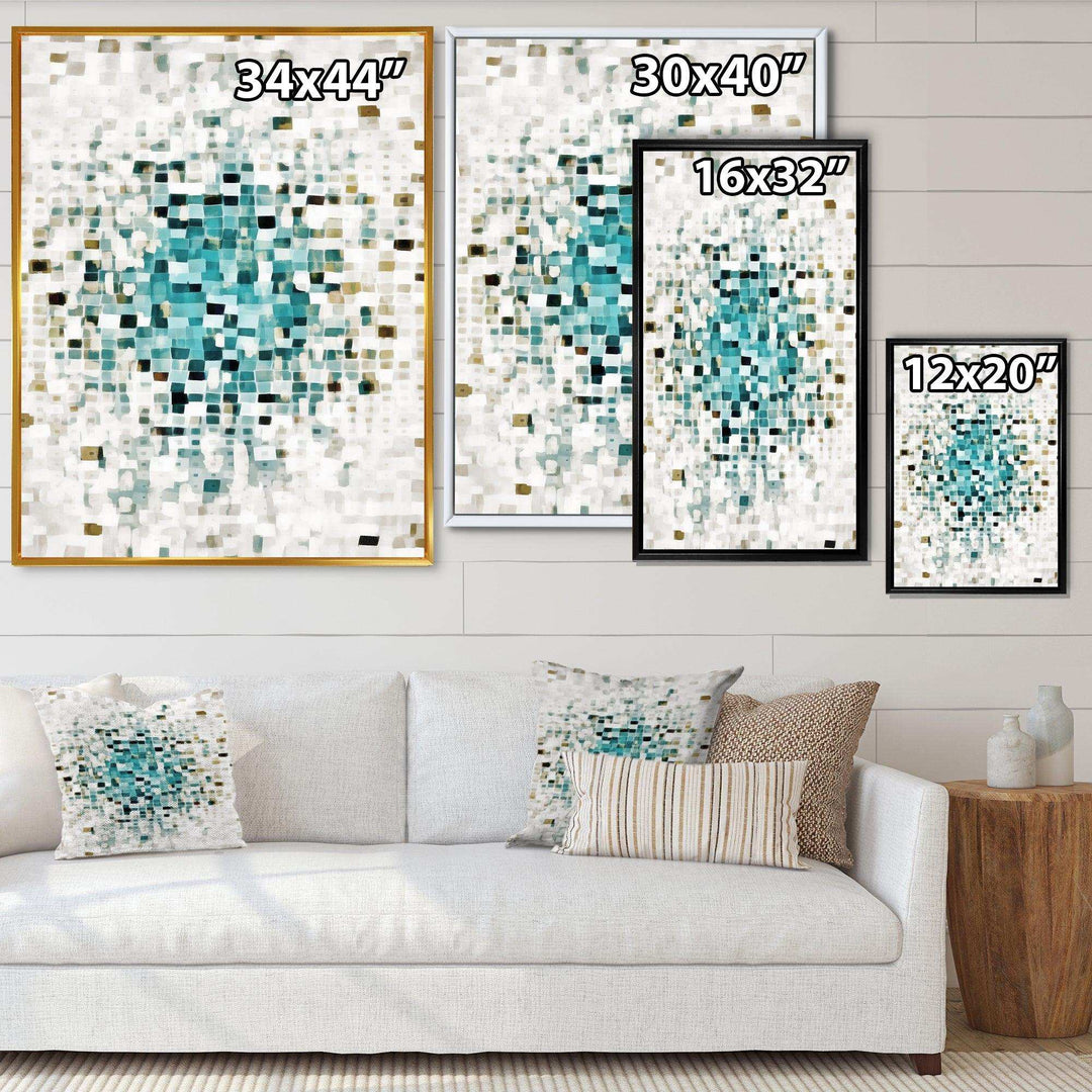Geometric Blue Spots II - Canvas Wall Art