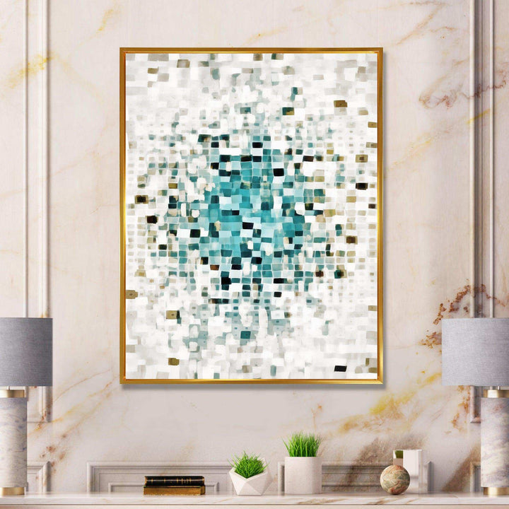 Geometric Blue Spots II - Canvas Wall Art