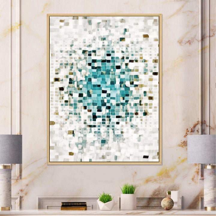 Geometric Blue Spots II - Canvas Wall Art