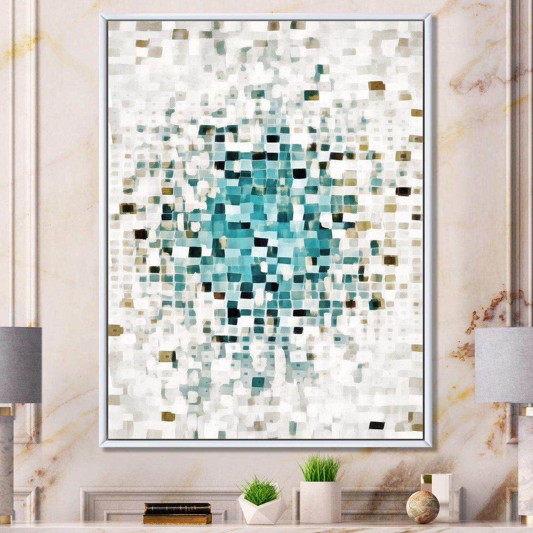 Geometric Blue Spots II - Canvas Wall Art