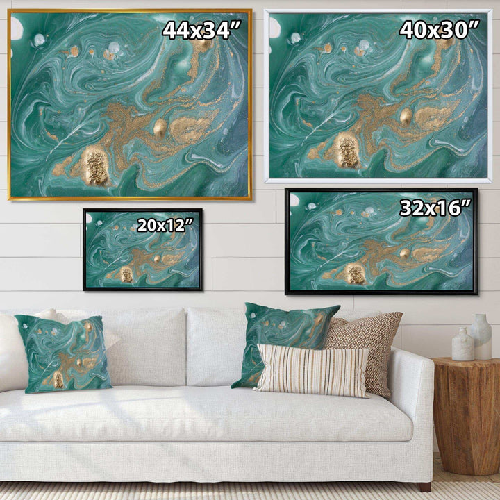 Nature Green and Gold Marble - Bedroom Wall Art