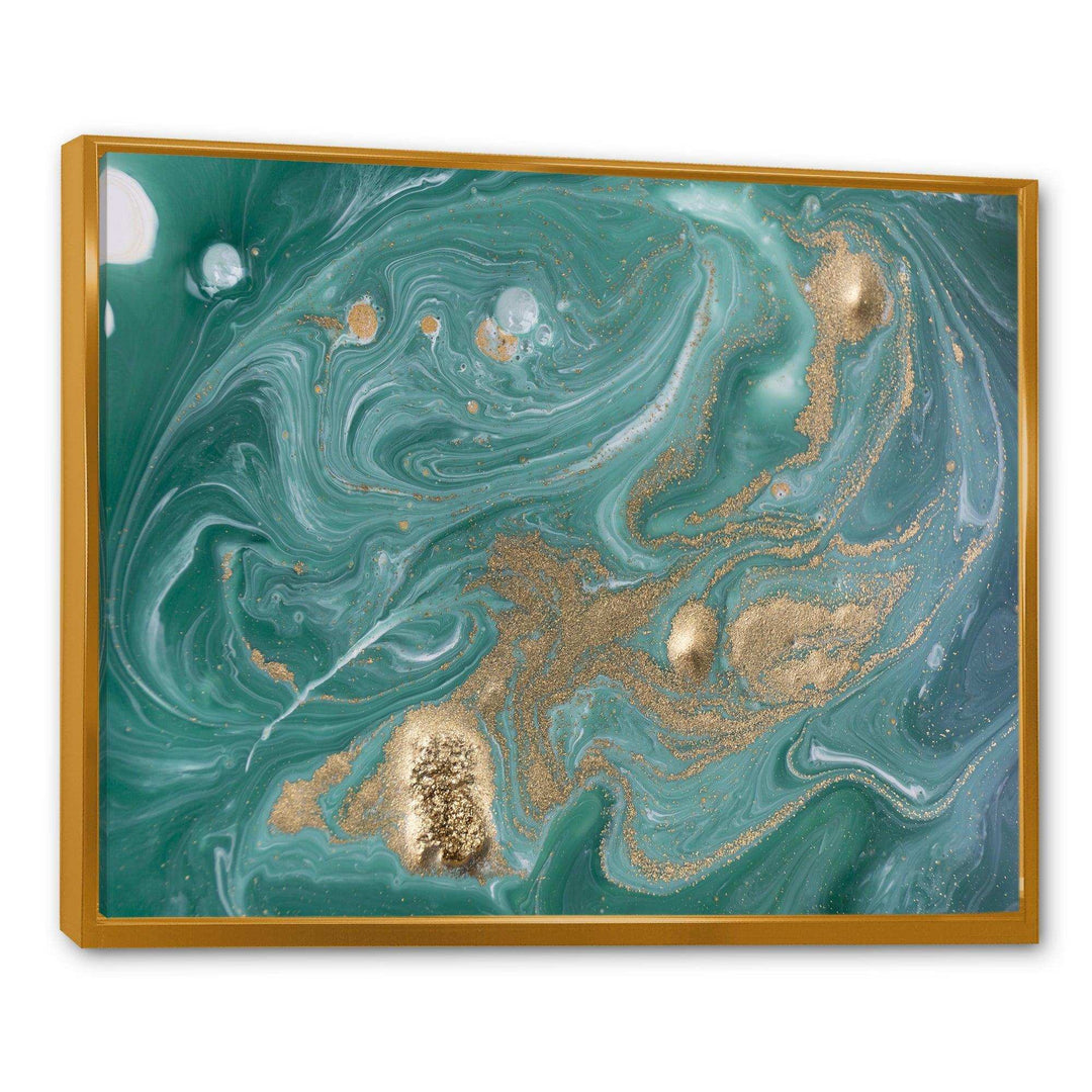 Nature Green and Gold Marble - Bedroom Wall Art