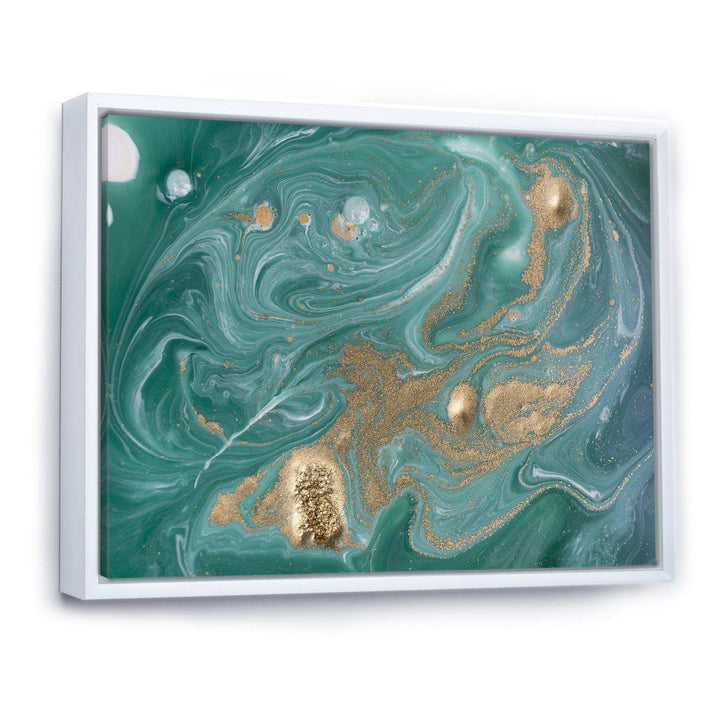 Nature Green and Gold Marble - Bedroom Wall Art