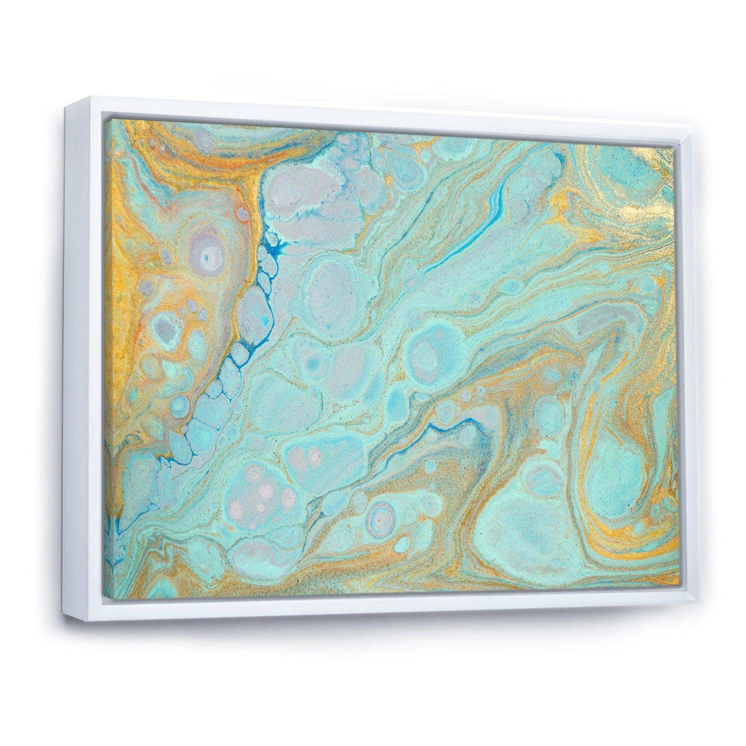 Blue and Gold Marble Agate Ripples II - Wall Art Prints