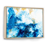 Blue and Gold Ocean Abstract Marble