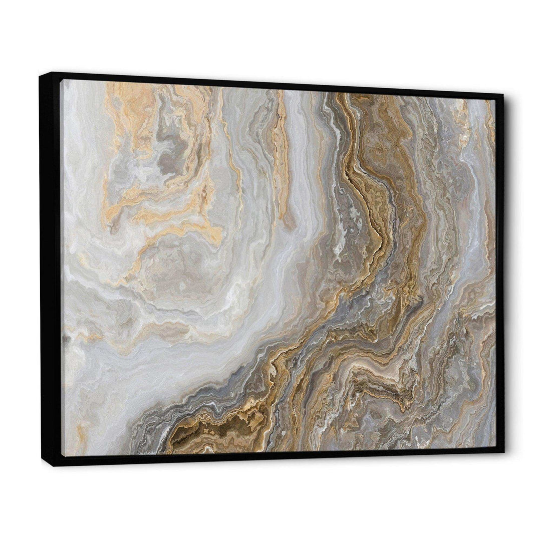 White Marble with Curley Grey and Gold Veins - Bedroom Wall Art