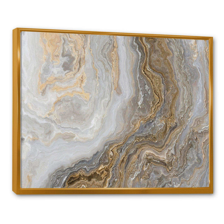 White Marble with Curley Grey and Gold Veins - Bedroom Wall Art