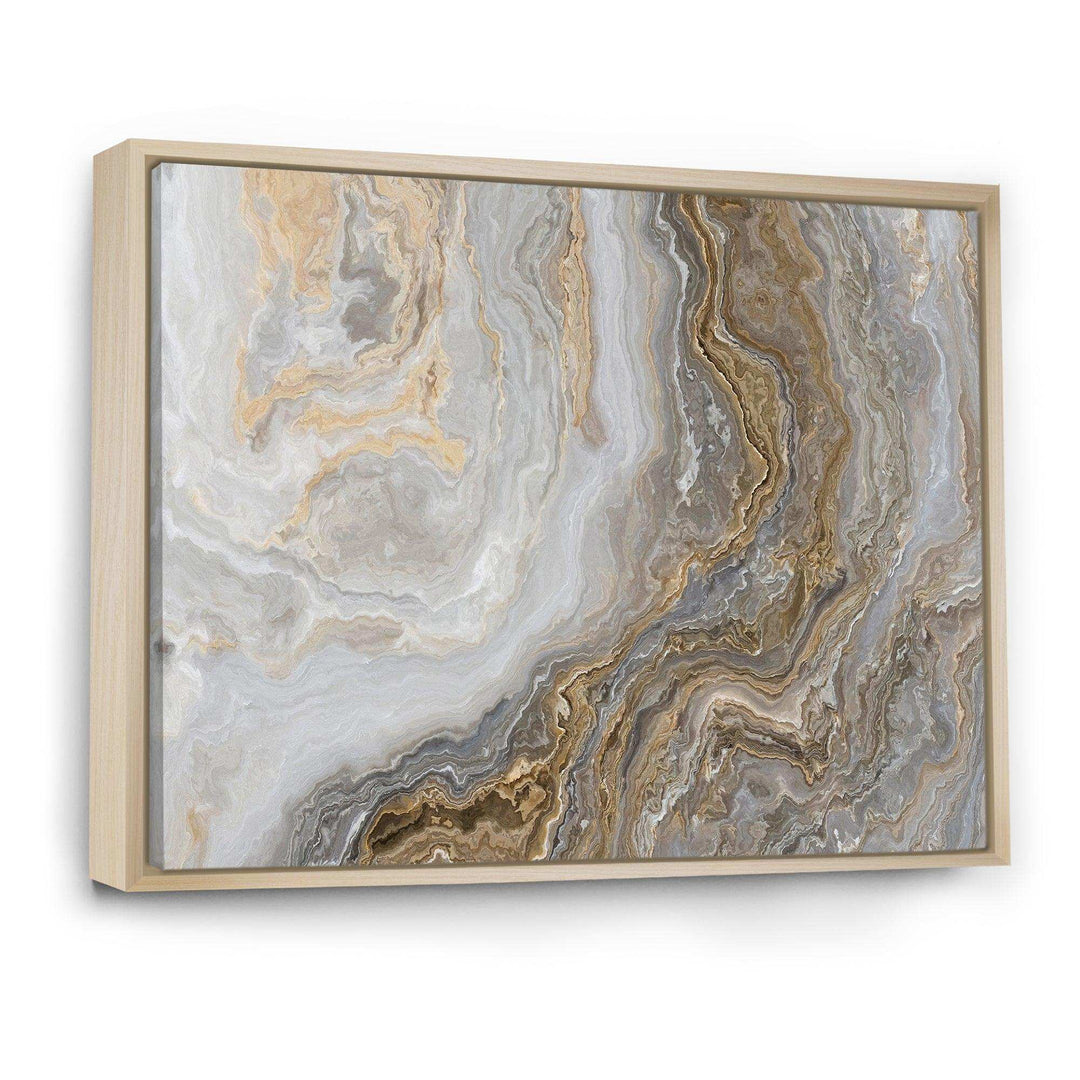 White Marble with Curley Grey and Gold Veins - Bedroom Wall Art