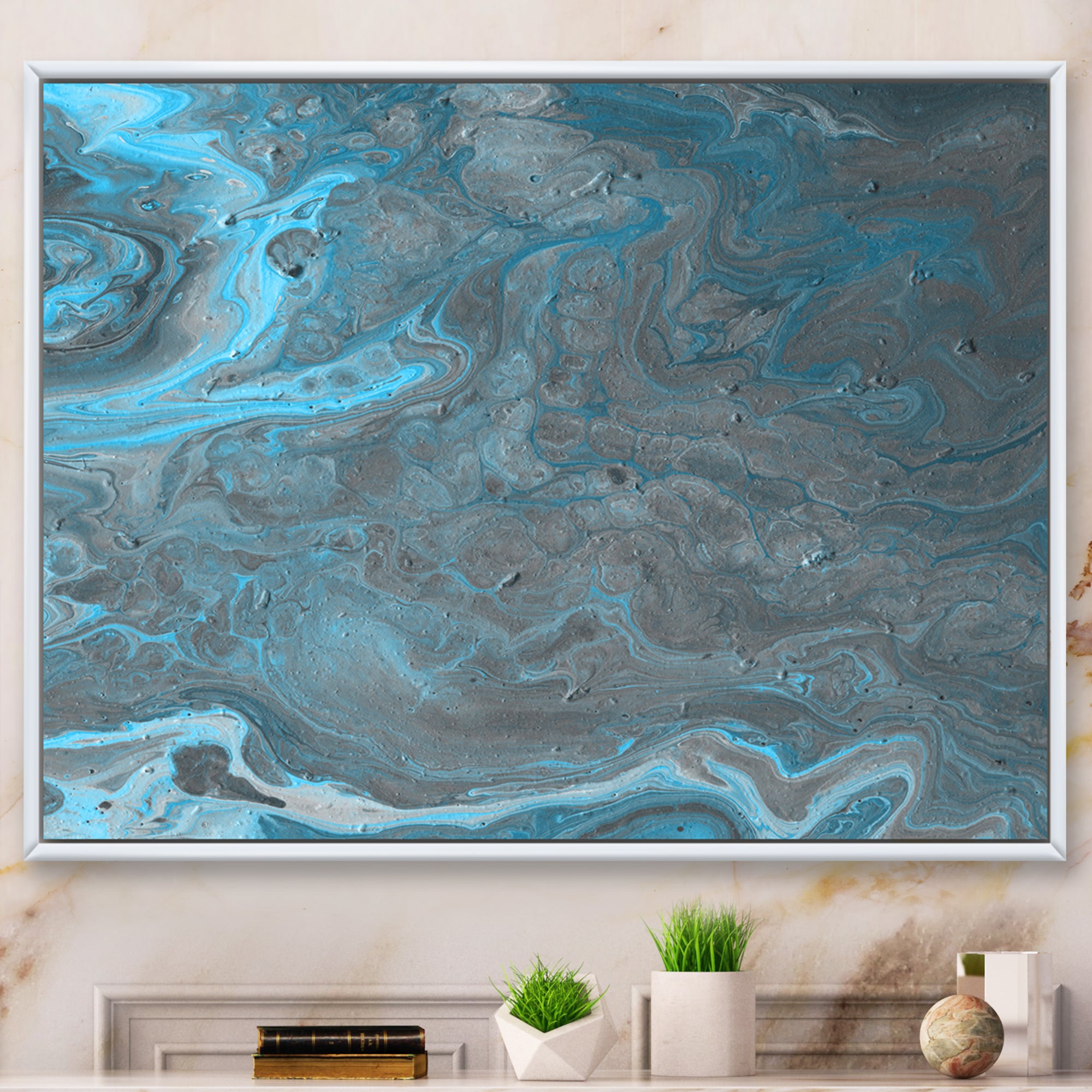 Blue and Gray Marble Landscape