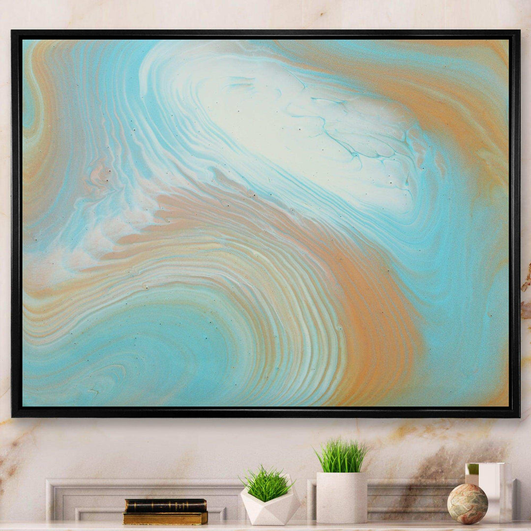 Turquoise Gold and Blue Marble - Bedroom Wall Art