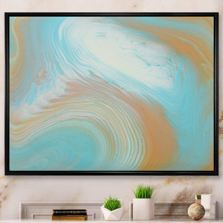 Turquoise Gold and Blue Marble - Bedroom Wall Art