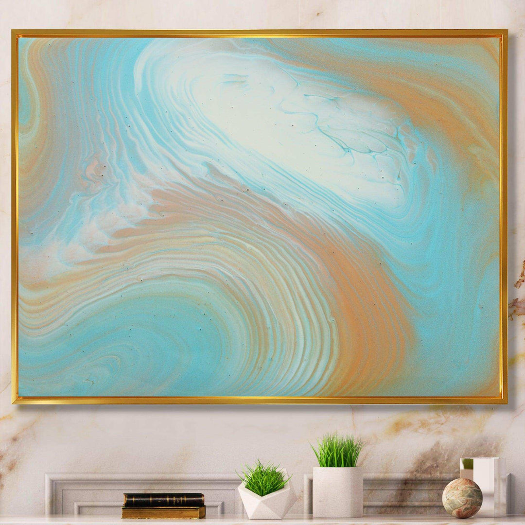 Turquoise Gold and Blue Marble - Bedroom Wall Art