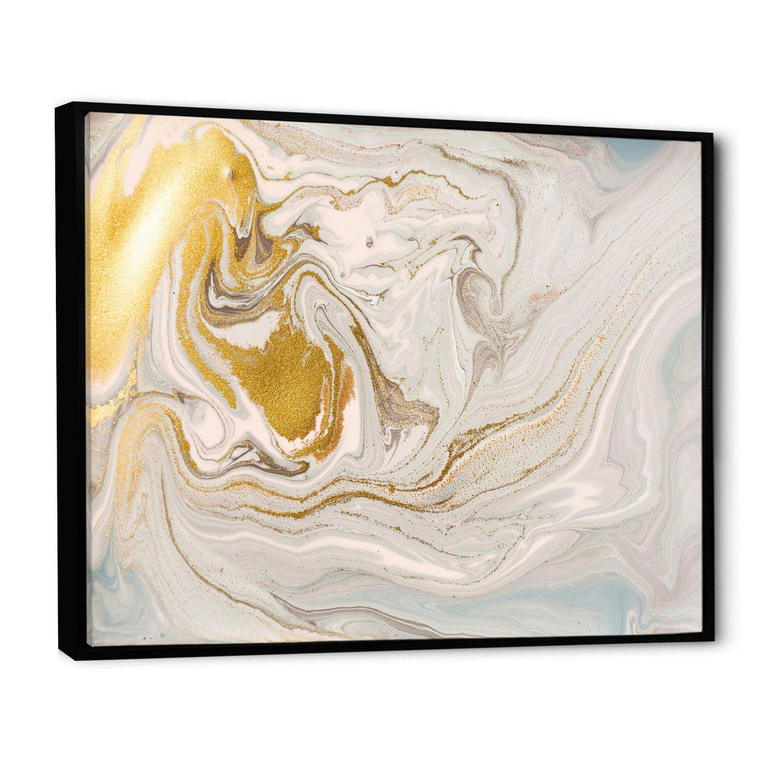 Pastel and Gold Glitter Marble - Canvas Wall Art