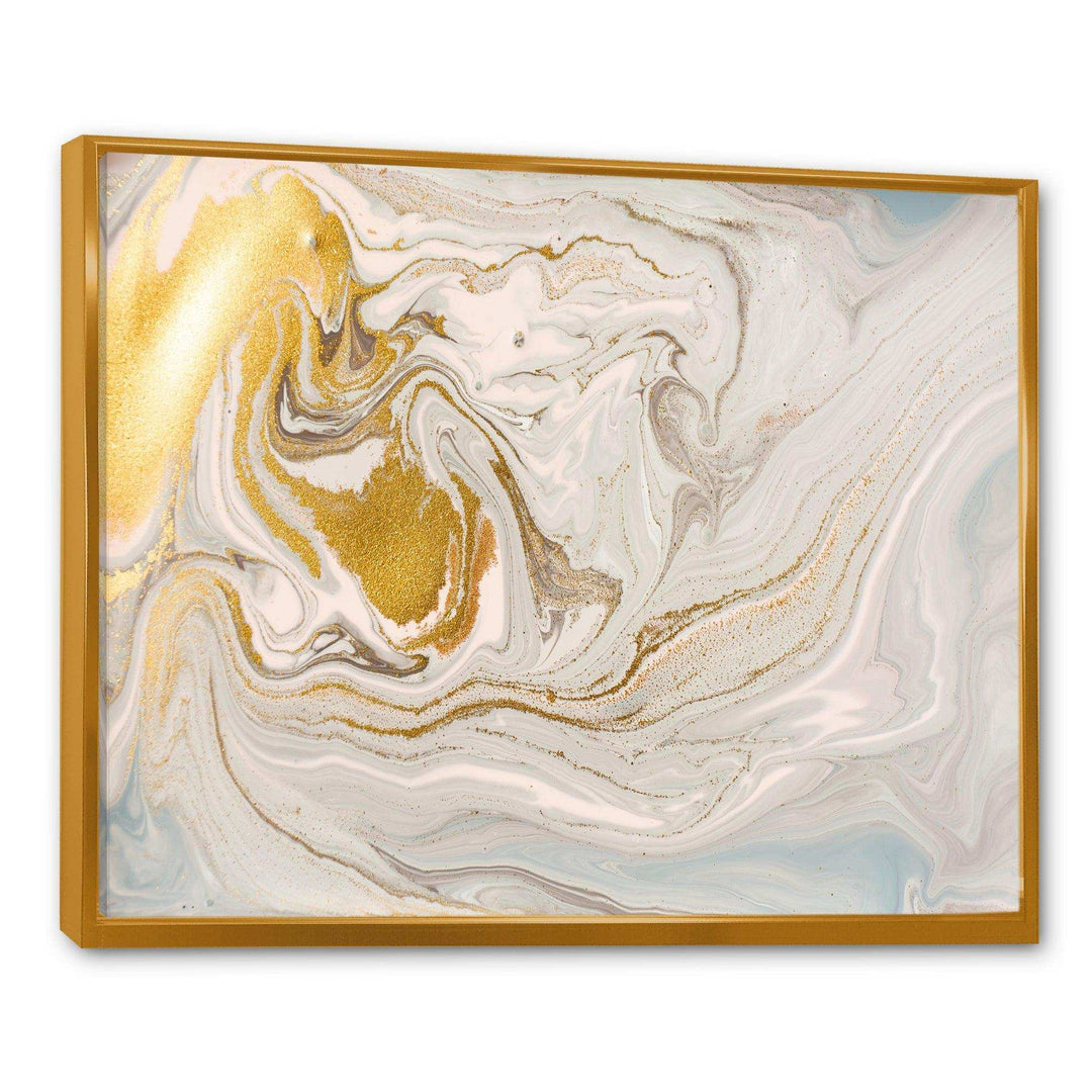 Pastel and Gold Glitter Marble - Canvas Wall Art