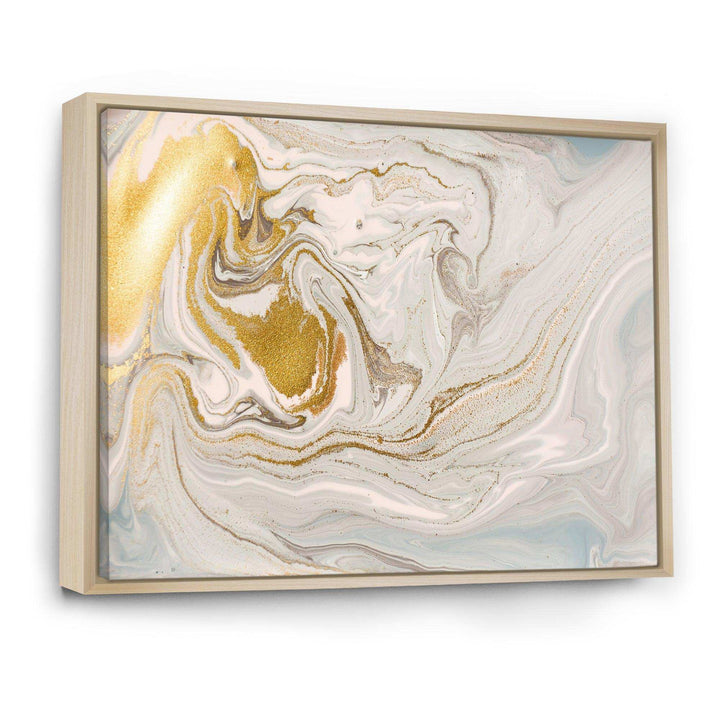 Pastel and Gold Glitter Marble - Canvas Wall Art