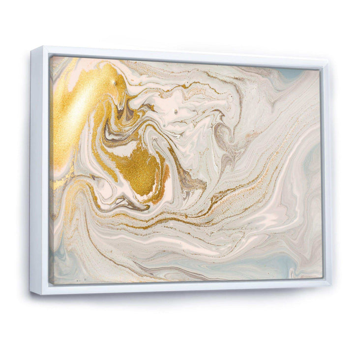 Pastel and Gold Glitter Marble - Canvas Wall Art