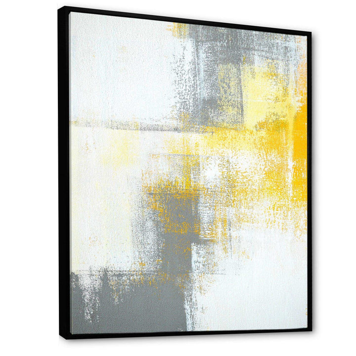 Grey and Yellow Blue Abstract XI - Canvas Wall Art