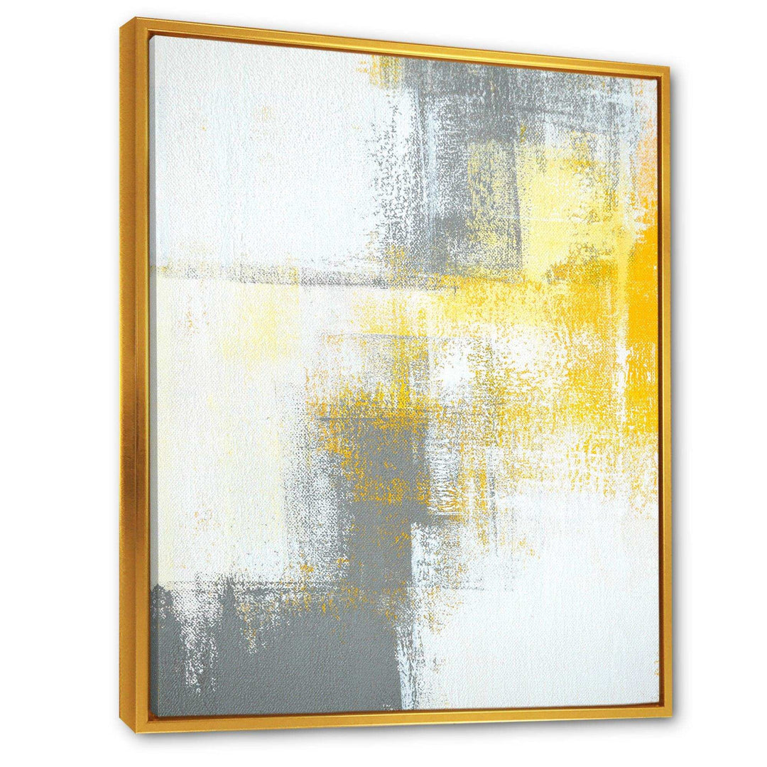 Grey and Yellow Blue Abstract XI - Canvas Wall Art