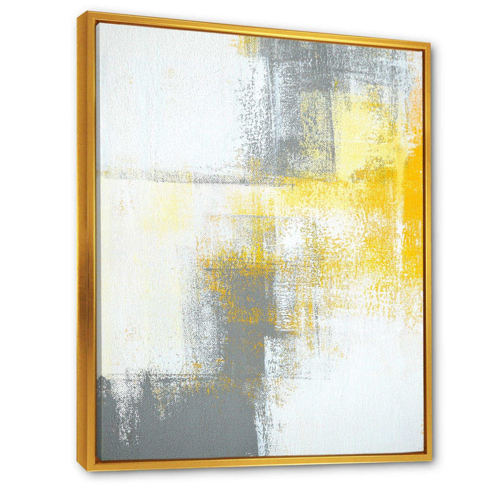 Grey and Yellow Blue Abstract XI - Canvas Wall Art