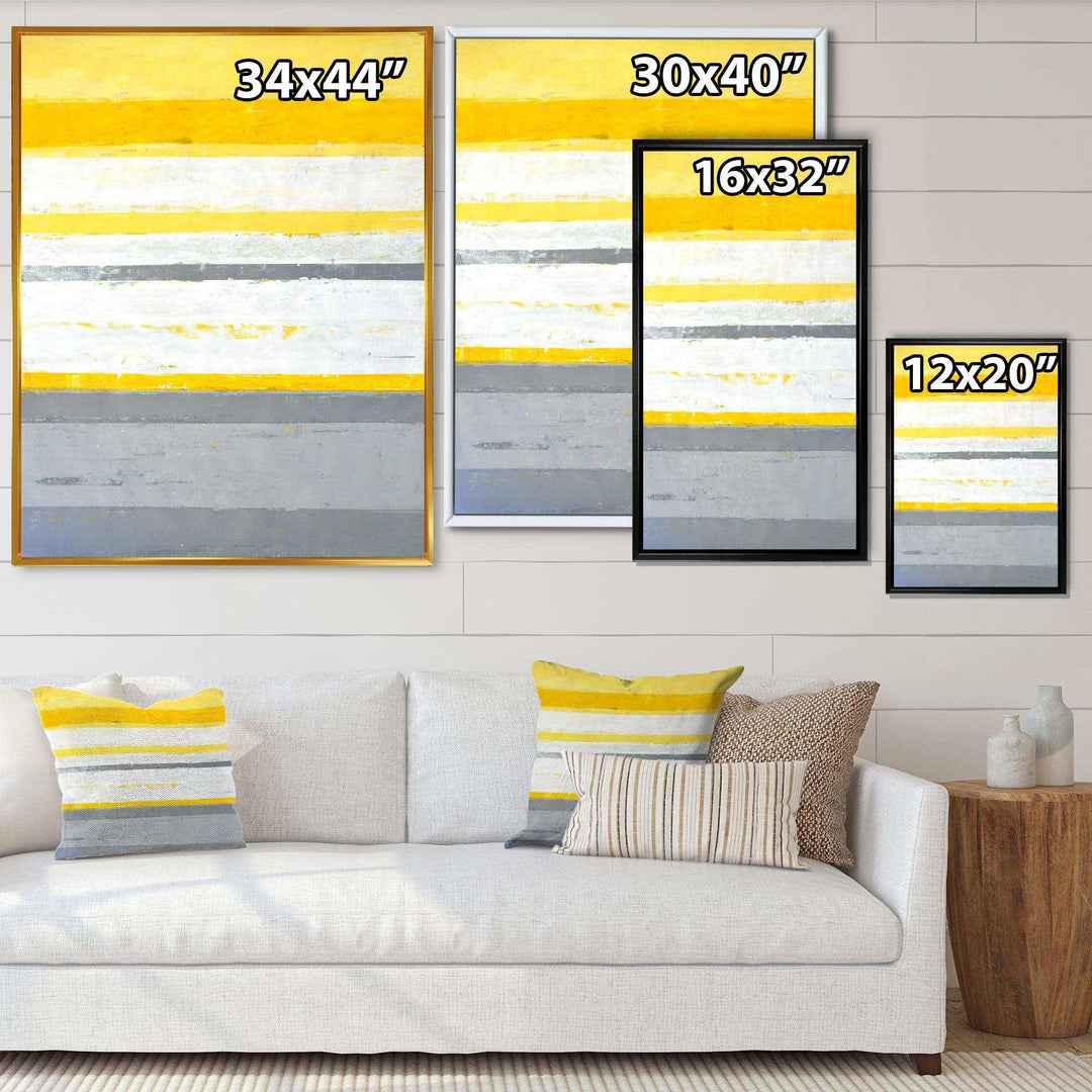 Grey and Yellow Blue Abstract XIII - Modern Living Room Wall Decor