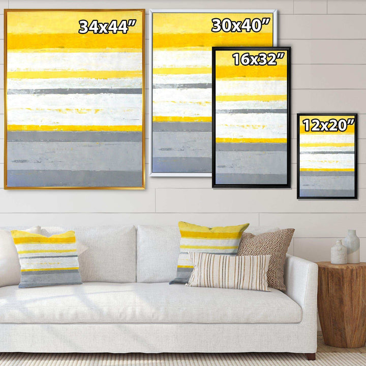 Grey and Yellow Blue Abstract XIII - Modern Living Room Wall Decor