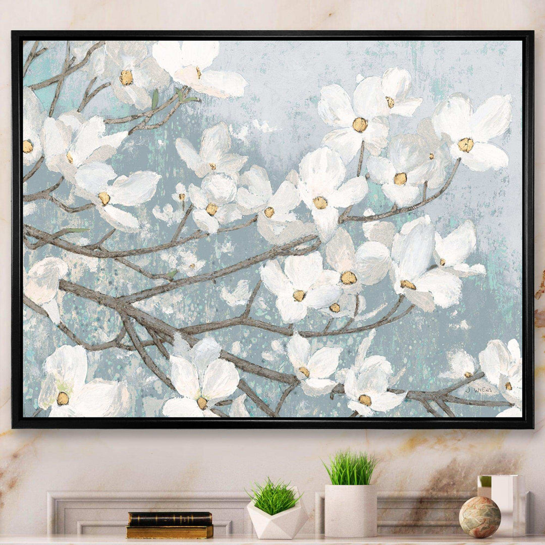 Blue on Grey Blossoms