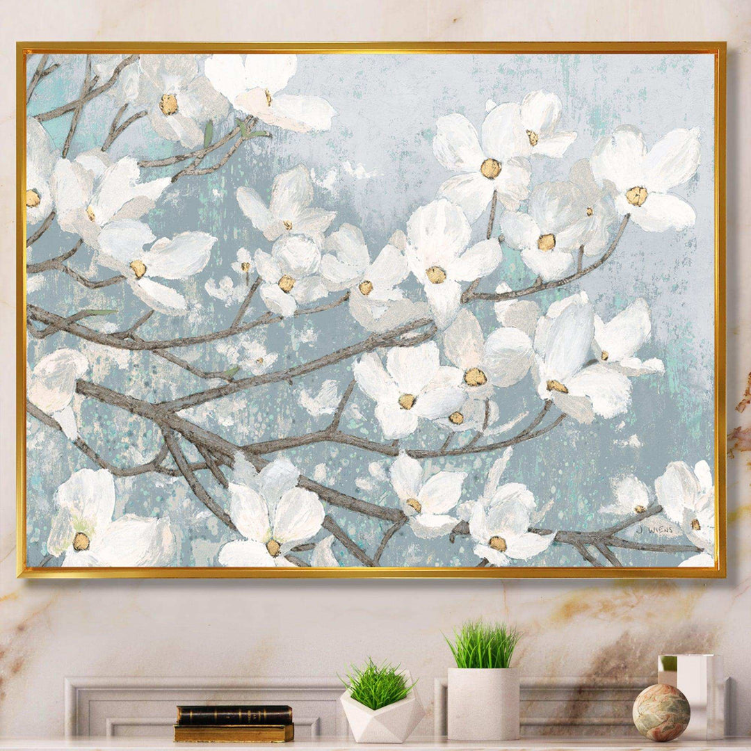 Blue on Grey Blossoms