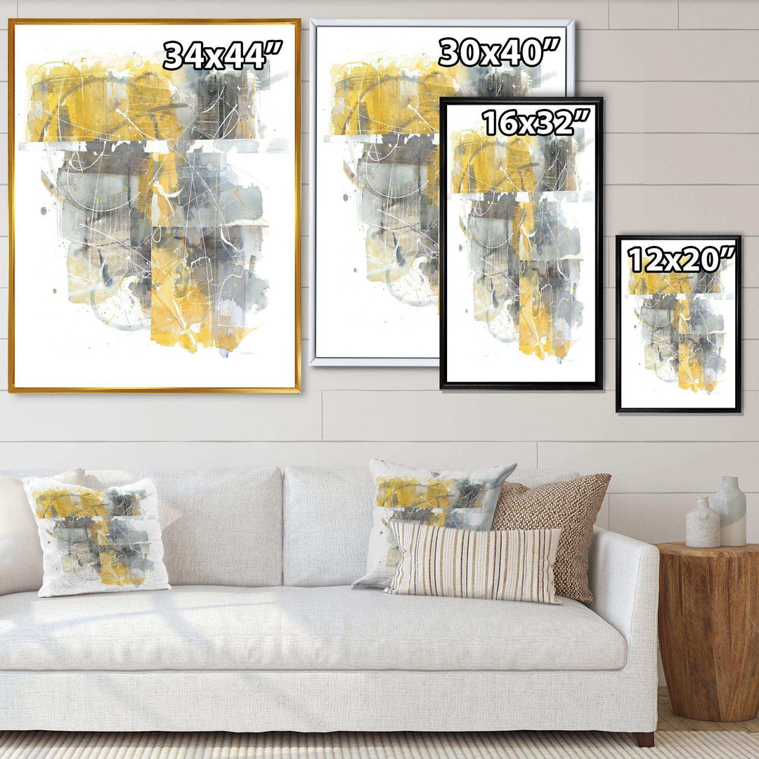Moving In and Out of Traffic II Yellow Grey - Modern Wall Art Prints