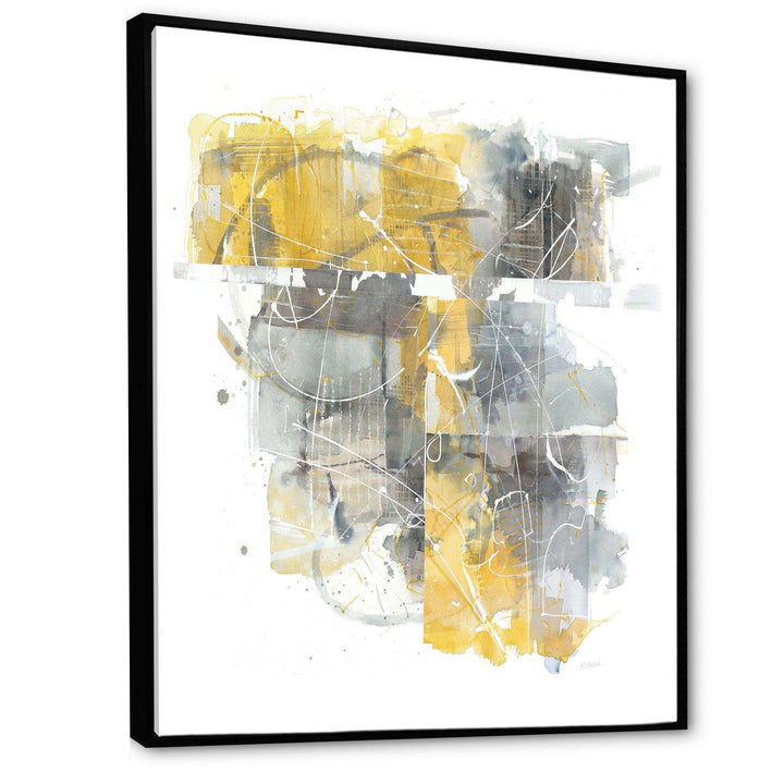 Moving In and Out of Traffic II Yellow Grey - Modern Wall Art Prints