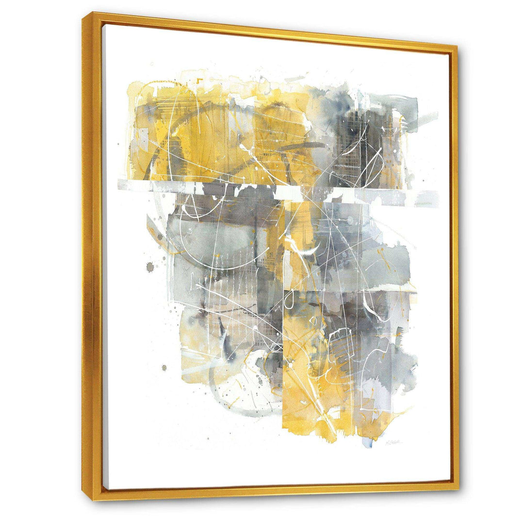 Moving In and Out of Traffic II Yellow Grey - Modern Wall Art Prints