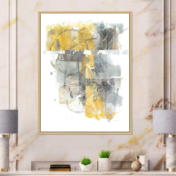 Moving In and Out of Traffic II Yellow Grey - Modern Wall Art Prints