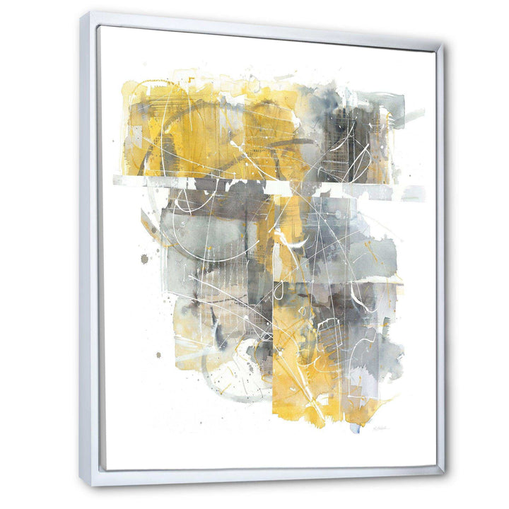 Moving In and Out of Traffic II Yellow Grey - Modern Wall Art Prints