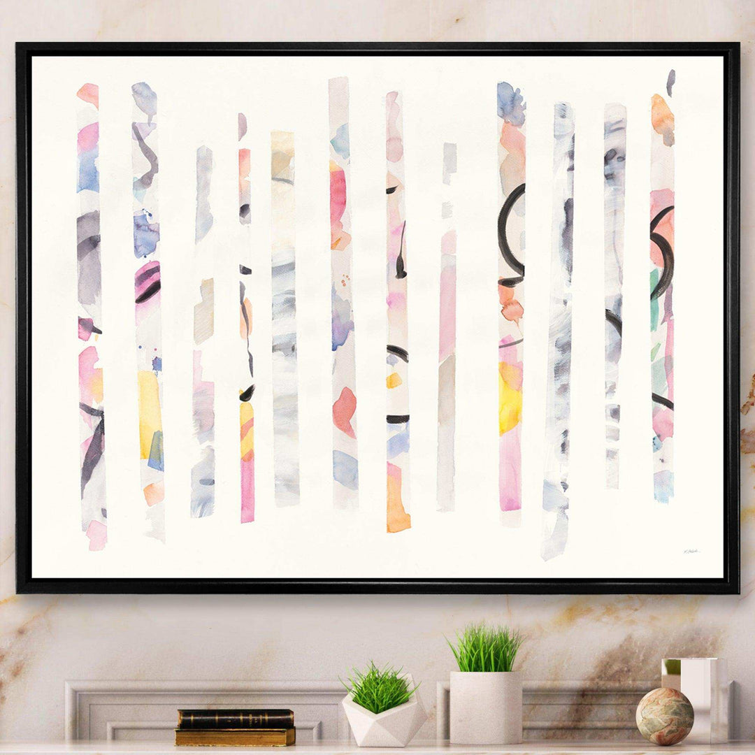 Multi-Color Geometric Bars - Modern Bedroom Wall Art