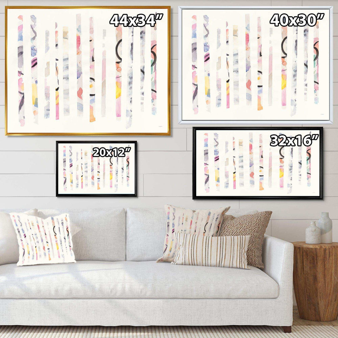 Multi-Color Geometric Bars - Modern Bedroom Wall Art