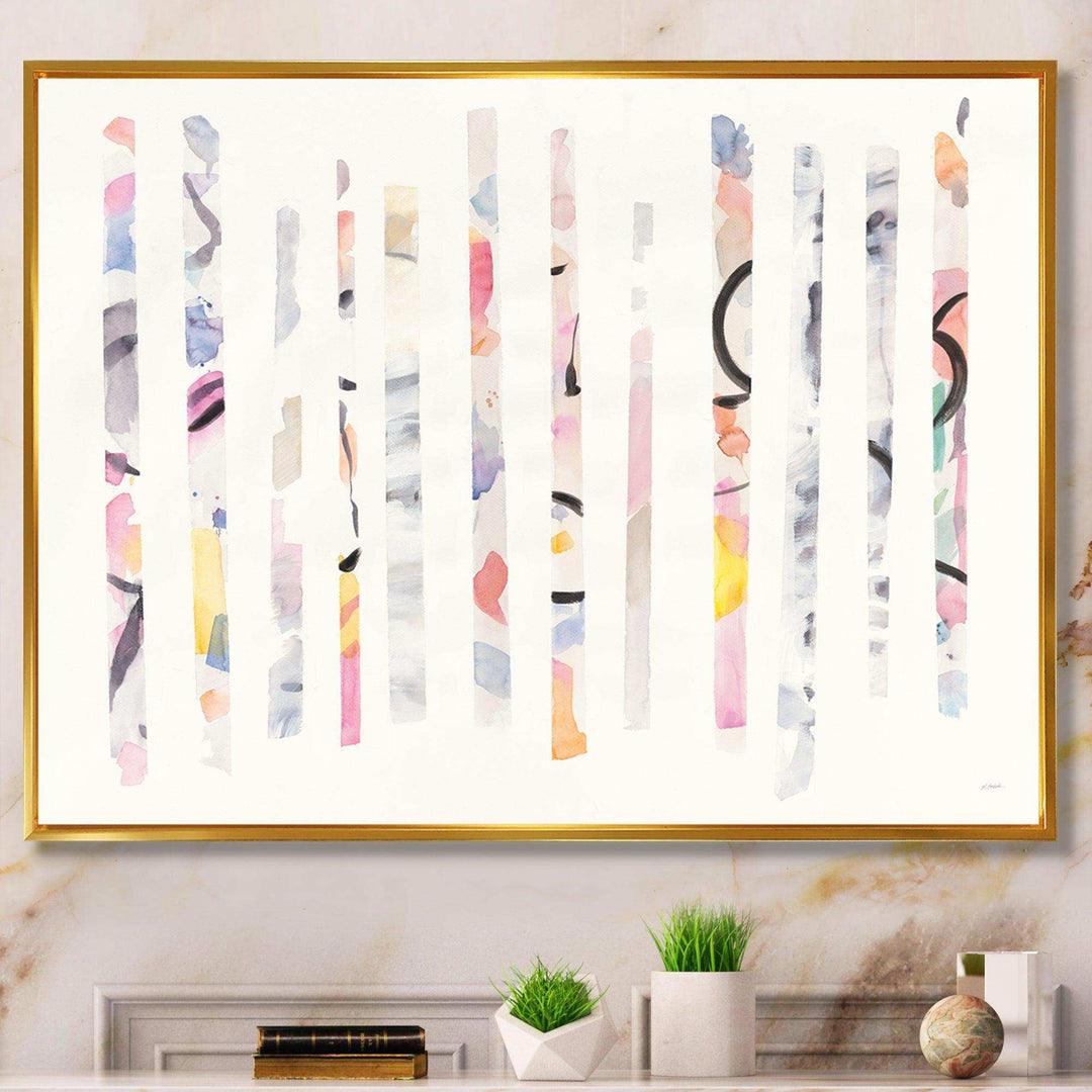 Multi-Color Geometric Bars - Modern Bedroom Wall Art