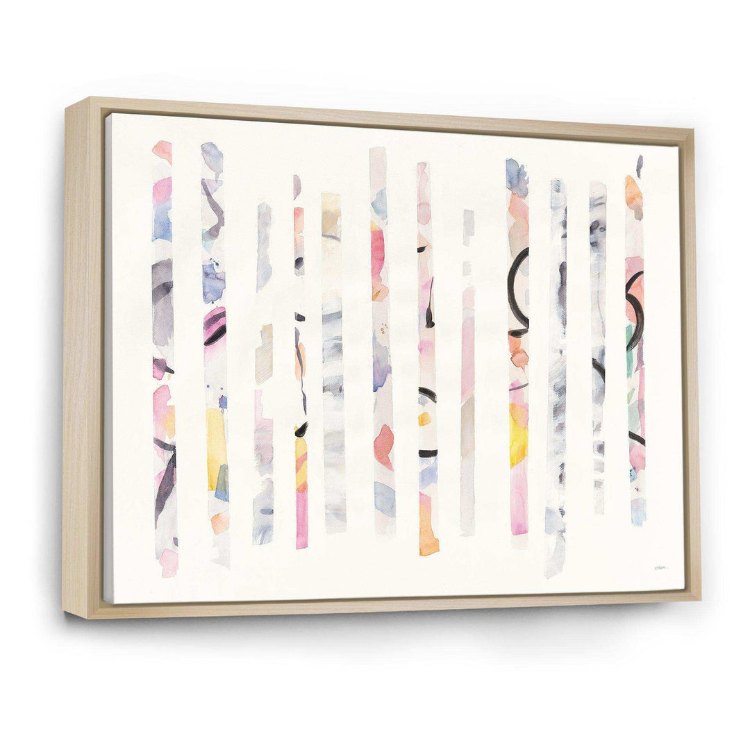 Multi-Color Geometric Bars - Modern Bedroom Wall Art