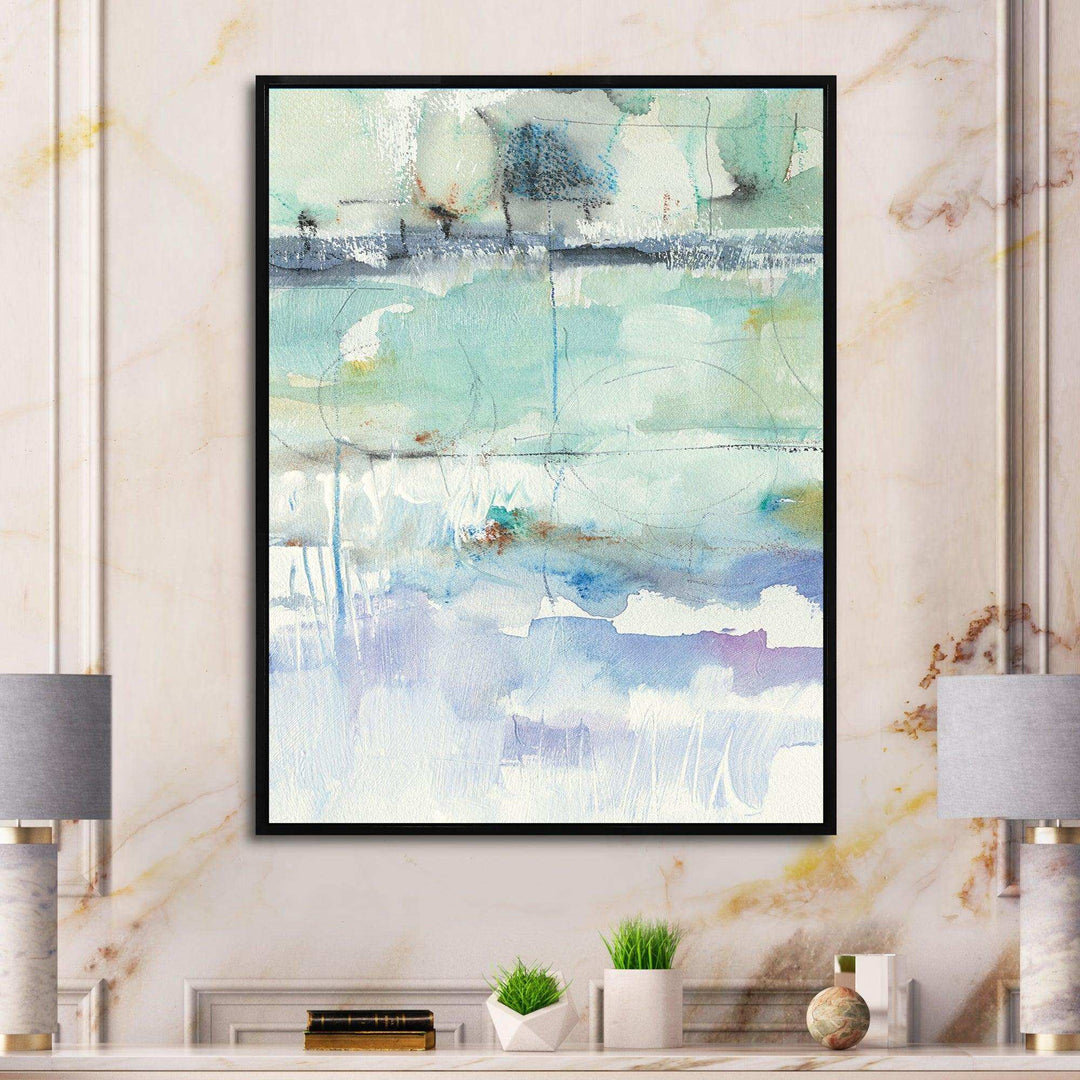 Blue Abstract Panel II - Modern Bedroom Wall Art