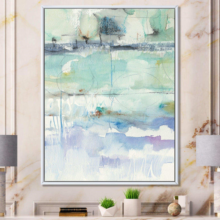 Blue Abstract Panel II - Modern Bedroom Wall Art